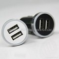 Hot Selling 2.4A Dual USB Car Charger with Ring Led  3