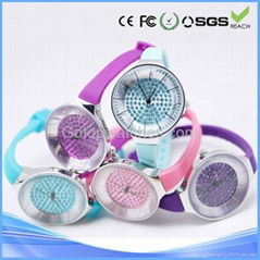 genuine diamond colorful silicone watches gotop 