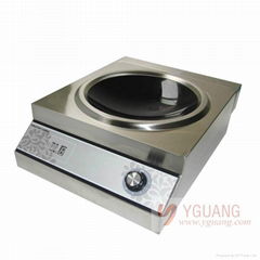 stainless steel restaurant commercial induction wok cooker hob 