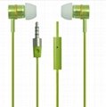 Green Fashion metal earphone 1