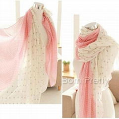 Europe Style Scarf Shawl Gradient Dot Point Long Oversized Wraps 
