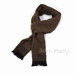 Man's Concise Plaid Tribal Scarf Rustic Soft Shawls 