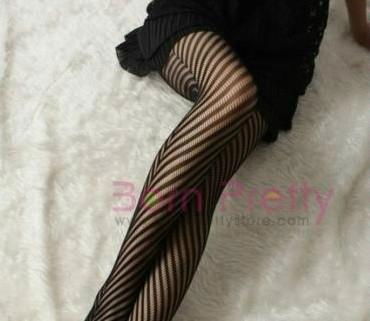 Sexy Black Rotation Slashed Fishnet Jacquard Pantyhose Tights