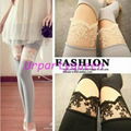 Elegant Cotton Crop Leggings Flower Lace