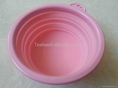 Silicone travel foldable pet bowl