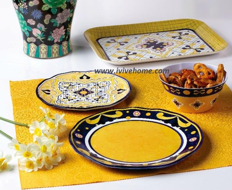 melamine plate with ceramic decal