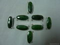 Green Corundum oval Charm  1