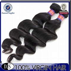 100% Natural Black Tangle Free Loose Wave Malaysian Virgin Hair Extensions 
