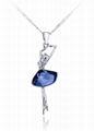 Dancing Girl Pendant Necklace with Austrian Crystal