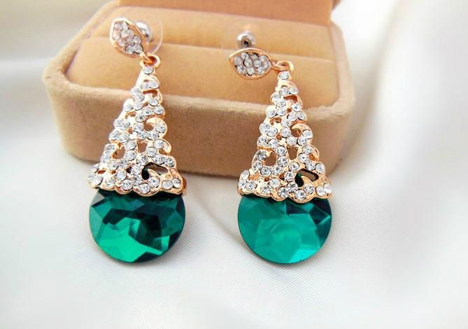 Crystal Water Drop Ear Studs Korean Style 3