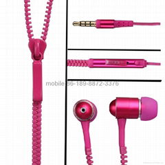 Fashionable Zipper Earphone with MIC