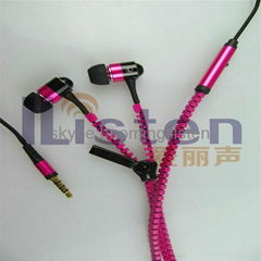 zipper earphone with mic for iphone 5