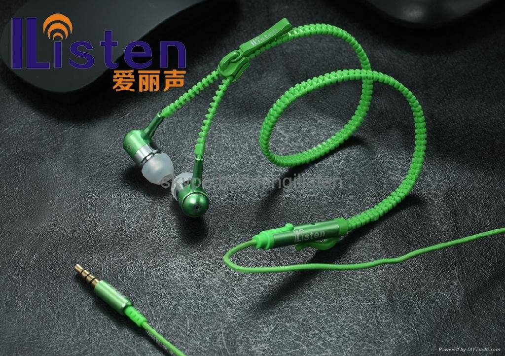 tangle resistant earphone zipper earphone