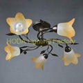 Modern iron ceiling lamp with glass lampshade 1