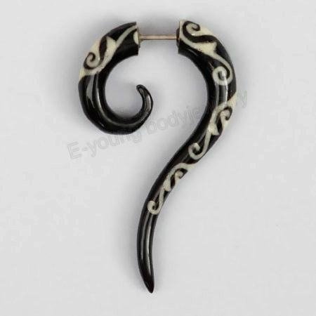 Colored acrylic spiral cartilage piercing body jewelry