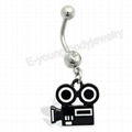 Surgical steel radio dangle belly bar