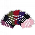 5 finger touch gloves stripes Touch Screen Gloves