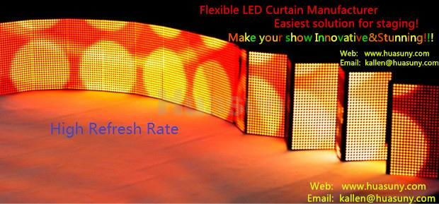 P6mm Factory wholesale Rubik Flexible LED Curtain