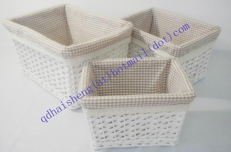 s/3 woodchip storage basket with lining 