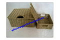 s/2 seagrass basket with lid 