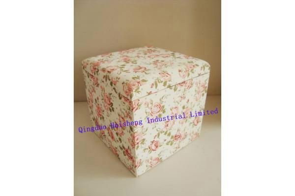 Rose Fabric Storage Stool 1