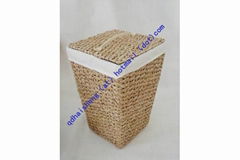 Rush Square Storage Hamper with Lid and Lining 