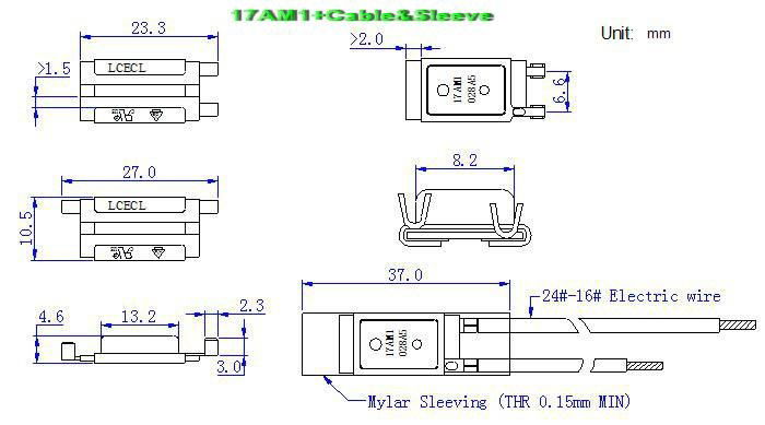 Large current 17AM Bimetal Thermal Motor Protector   2