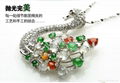 925 Silver rhodium three-color ice surface swan eggs Jade (A cargo) Pendant 2