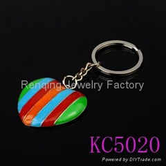  Colorful Heart-shape Metal Key Chains