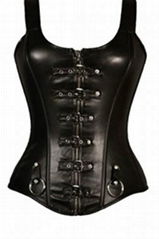 Punk Buckled Detail Straps Full Zipper