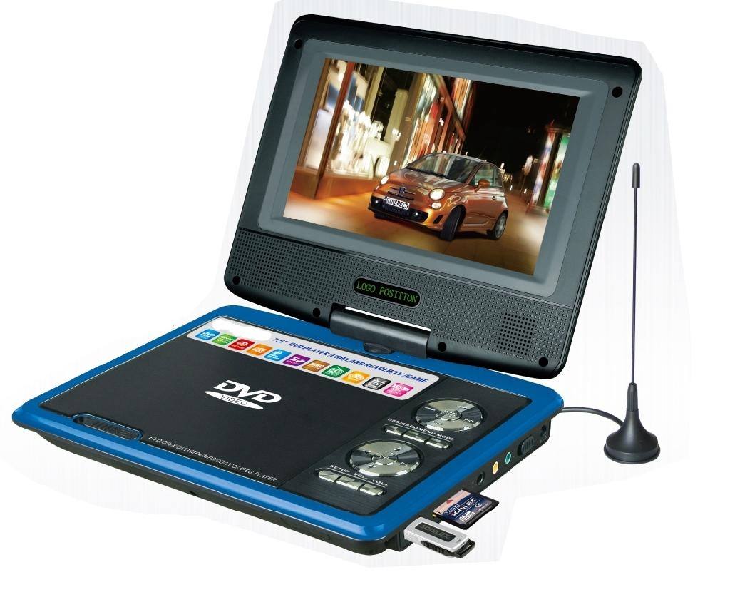 7 inch portable dvd player with DVD/TV/FM/USB/game/CE/ROHS with 3D function 2