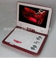 Made in China cheap 9.5 inch 3D portable dvd player with TV/GAME/FM/USB/SD reade 3