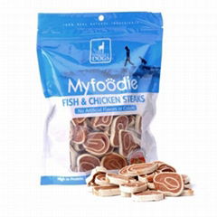 Myfoodie Gourmet  Fish Chicken Steaks Dog Treats 16oz