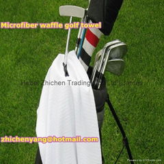 Microfiber waffle golf towel