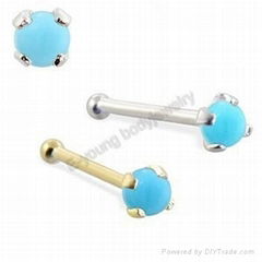 Blue fashion nose stud wholesale piercing jewelry