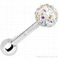 colorful tongue barbell ring cheap piercing  3