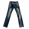 men's Denim Jeans with Whiskers Spandex