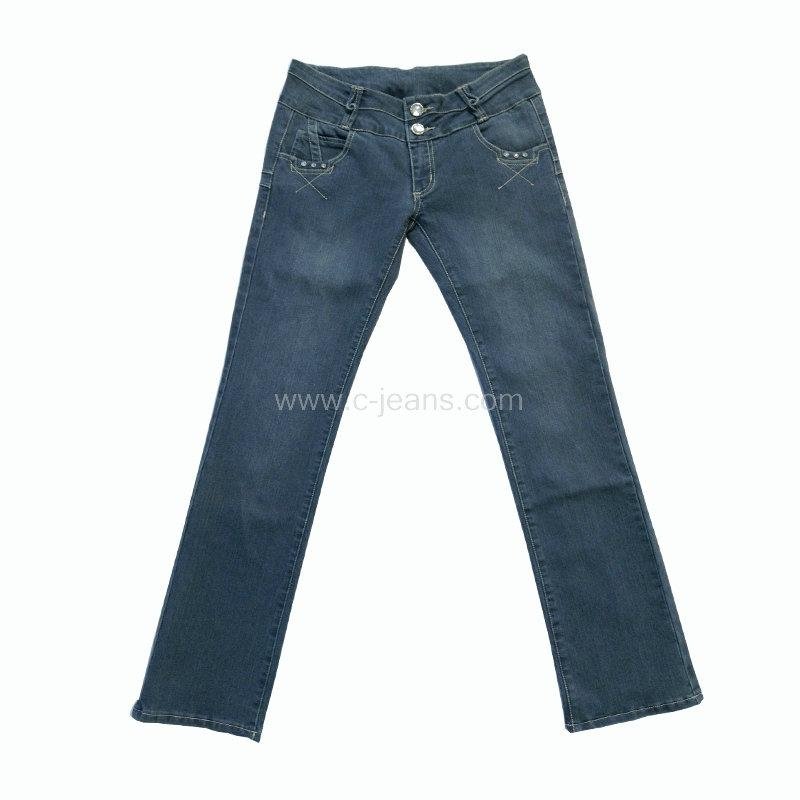Jeans with Whiskers and Sandblast Sexy Lady Jeans Pant Ripped Jeans Skinny Jean