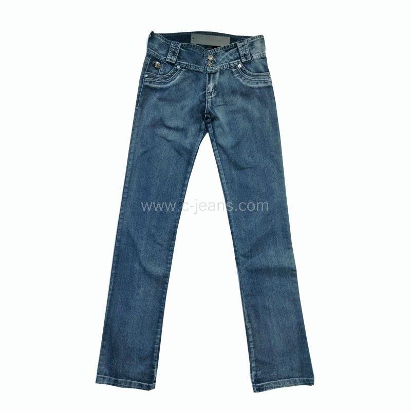 Jeans with Whiskers and Sandblast Sexy Lady Jeans Pant Ripped Jeans Skinny Jean 2