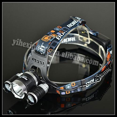 BORUIT New Arrival RJ-3000 3XCREE XM-L T6 LED Rechargeable Camping Headlamp 3