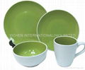 color glazed dinner set for 16pcs