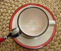 stoneware color glazed color line cup&saucer 2
