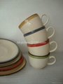 stoneware color glazed color line cup&saucer 5