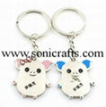 Sell Lovely Pig design lover keychain key ring promotional gifts 1