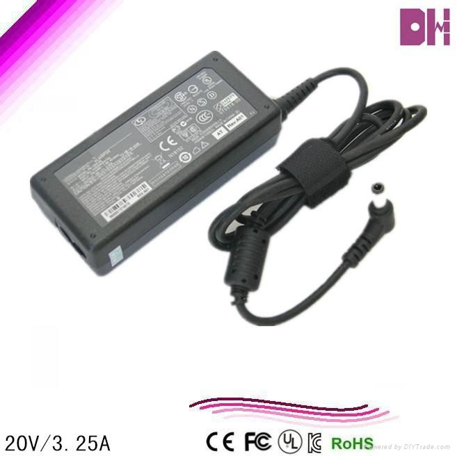 Laptop AC Adapter 20V/3.25A With Certification
