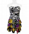 LADY STRAPLESS PRINTED CHIFFON SEXY DRESS