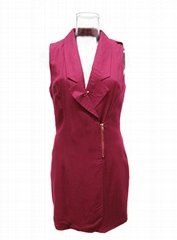 Lady Fuchsia color Sleeveless formal Dress