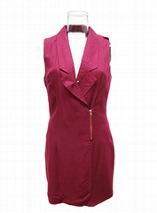 Lady Fuchsia color Sleeveless formal Dress