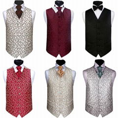 Fashion Formal Paisley Silver Best Waistcoat Men