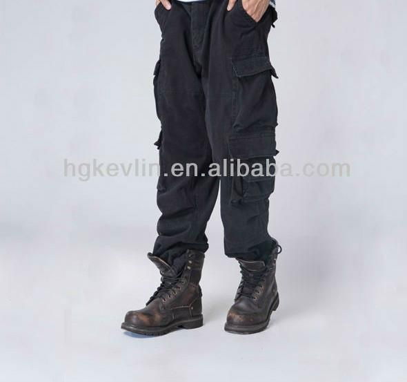 wholesale military style mens cheap khaki baggy cargo pants 4